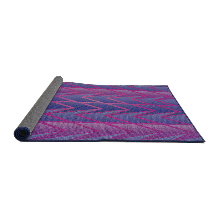 Thickness of Patterned Purple Novelty Rug, pat1459