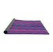 Thickness of Patterned Purple Novelty Rug, pat1459