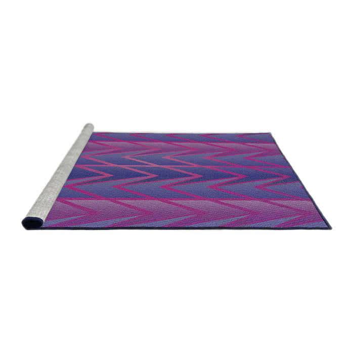 Serging Thickness of Machine Washable Transitional Purple Rug, wshpat1459