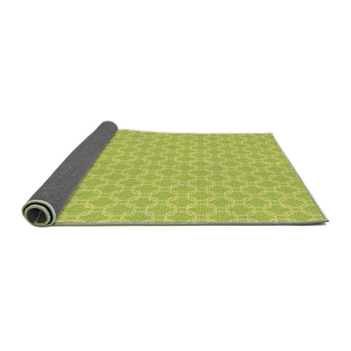 Thickness of Patterned Yellow Green Novelty Rug, pat146