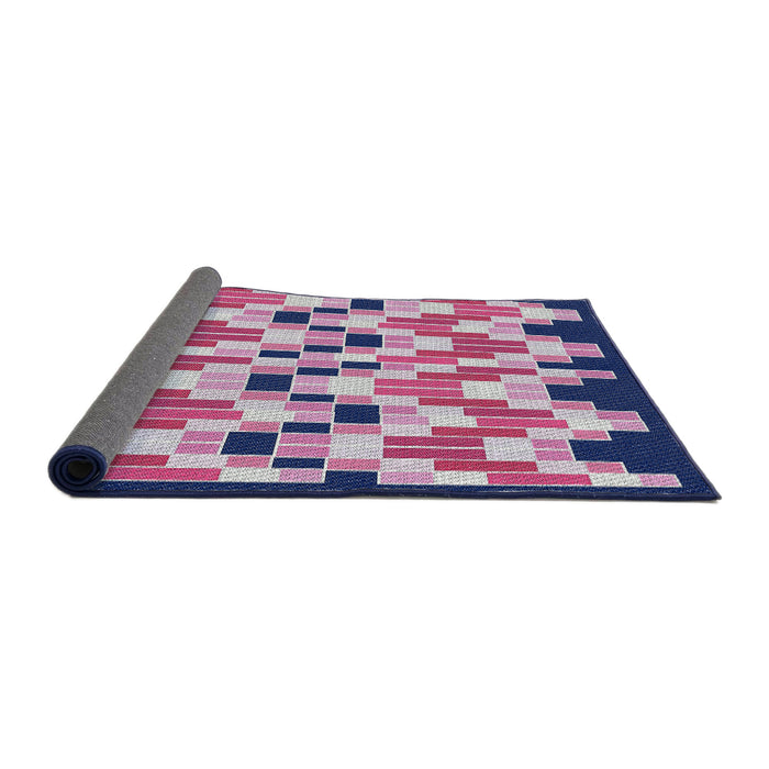 Thickness of Patterned Purple Novelty Rug, pat1462