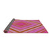 Thickness of Patterned Pink Novelty Rug, pat1465