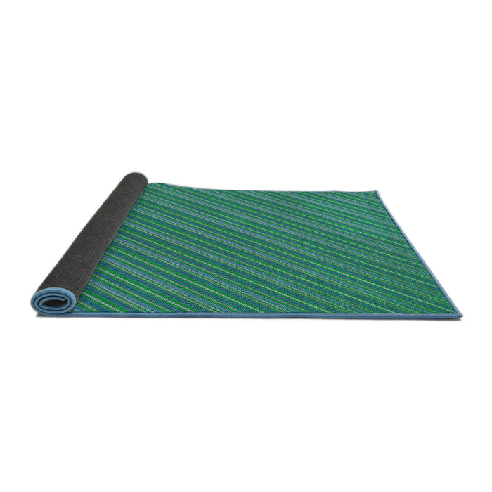 Thickness of Patterned Dark Cyan Green Novelty Rug, pat1467