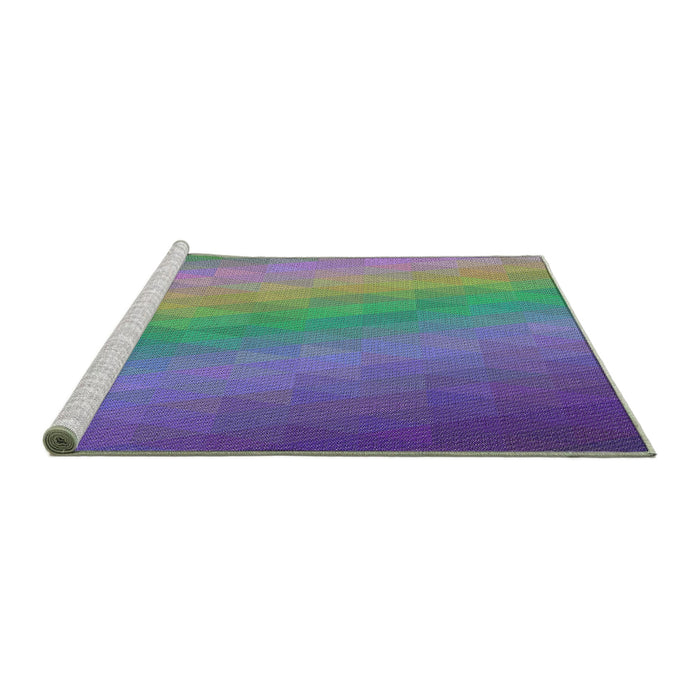 Serging Thickness of Machine Washable Transitional Deep Periwinkle Purple Rug, wshpat147