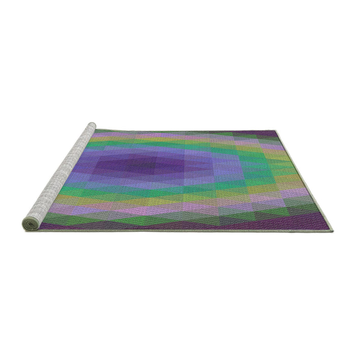 Serging Thickness of Machine Washable Transitional Purple Rug, wshpat148