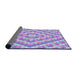 Thickness of Patterned Blue Novelty Rug, pat1484