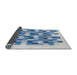 Thickness of Patterned Steel Blue Novelty Rug, pat1488