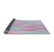 Thickness of Patterned Pastel Light Blue Novelty Rug, pat1489