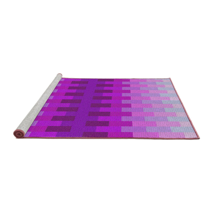 Serging Thickness of Machine Washable Transitional Violet Purple Rug, wshpat1491