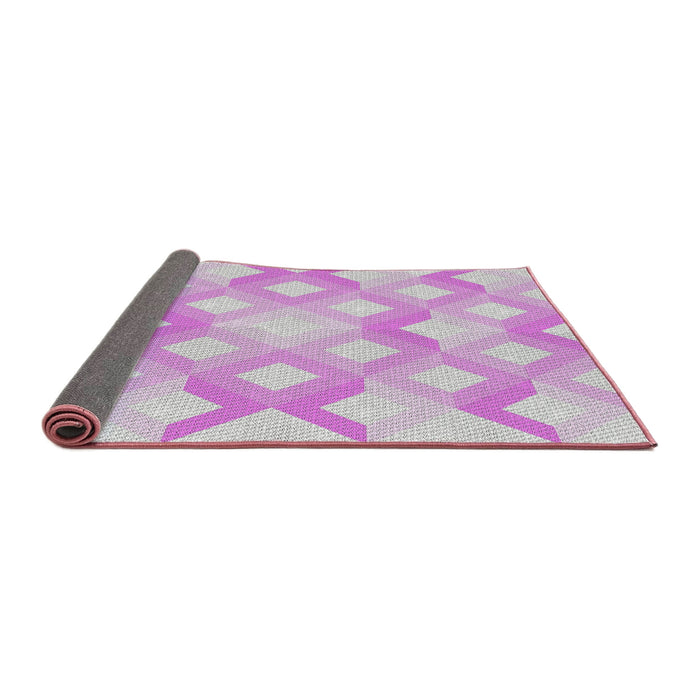 Thickness of Patterned Orchid Purple Novelty Rug, pat1493