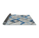 Thickness of Patterned Slate Blue Grey Novelty Rug, pat1494