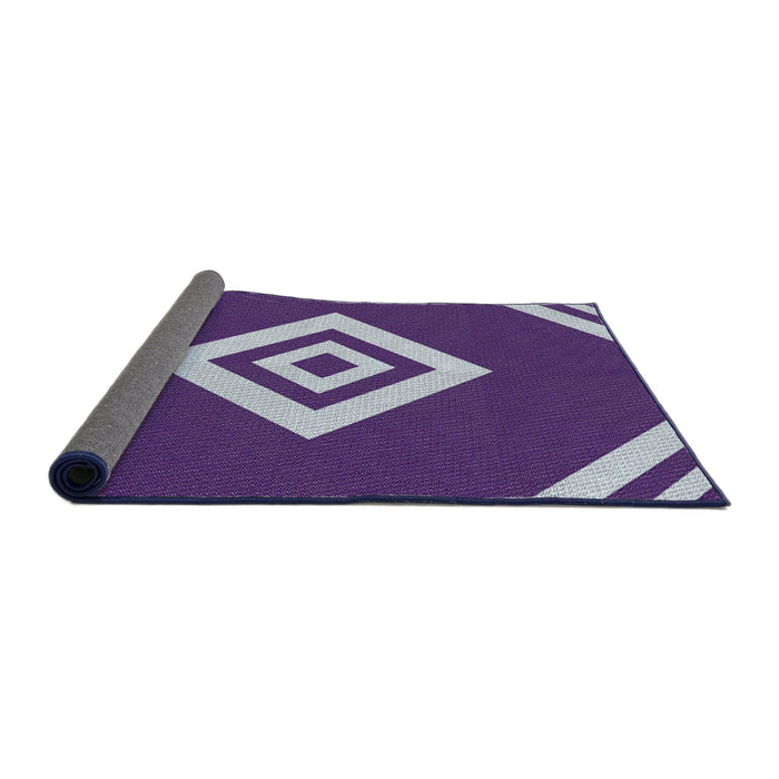 Thickness of Patterned Indigo Purple Novelty Rug, pat1495