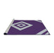 Serging Thickness of Machine Washable Transitional Indigo Purple Rug, wshpat1495