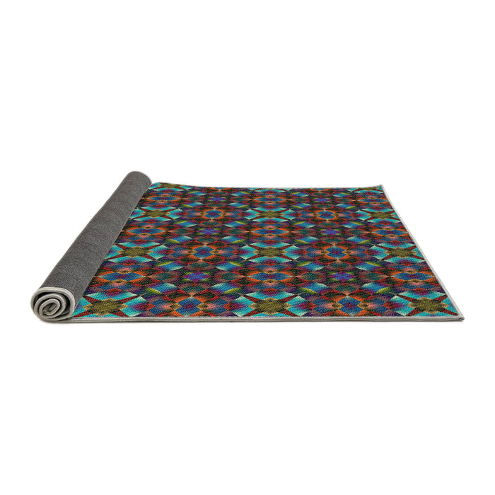 Thickness of Patterned Grayish Turquoise Green Modern Rug, pat1498