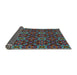 Thickness of Patterned Grayish Turquoise Green Modern Rug, pat1498