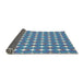 Thickness of Patterned Sky Blue Novelty Rug, pat1499