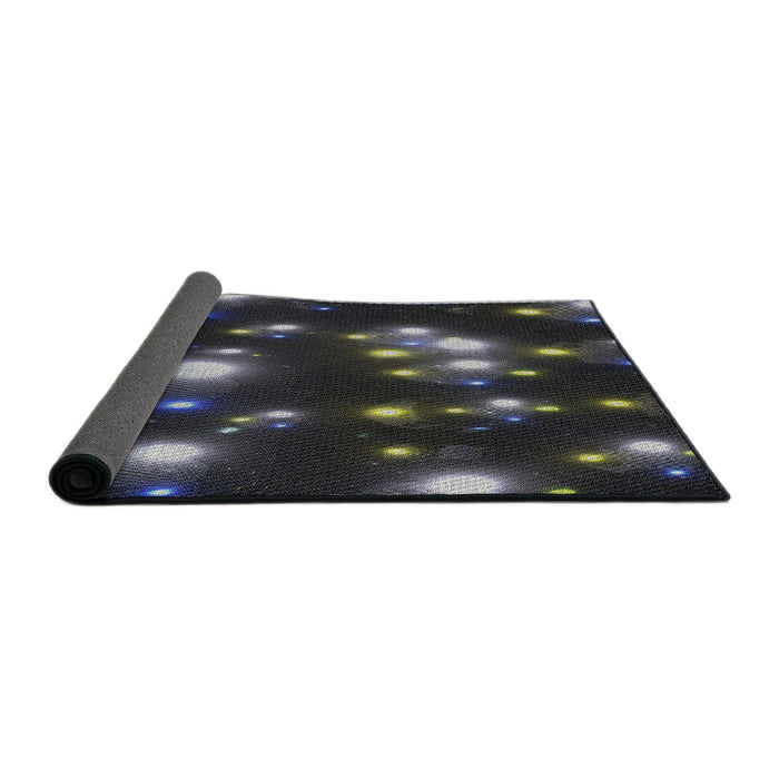 Thickness of Patterned Mid Gray Novelty Rug, pat15