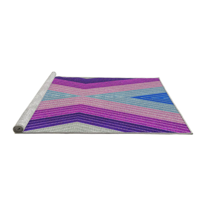 Serging Thickness of Machine Washable Transitional Dark Orchid Purple Rug, wshpat1501