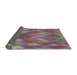 Thickness of Patterned Dark Raspberry Purple Novelty Rug, pat1510