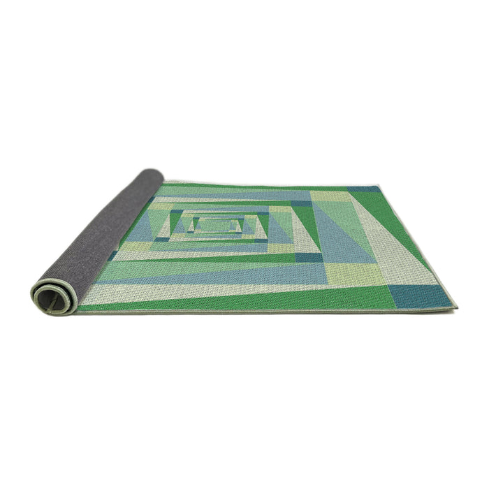 Thickness of Patterned Pale Green Novelty Rug, pat1514