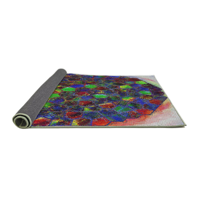 Thickness of Patterned Dark Purple Novelty Rug, pat1515