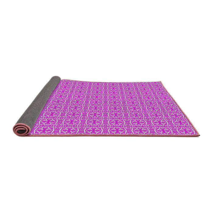 Thickness of Patterned Plum Purple Novelty Rug, pat1518