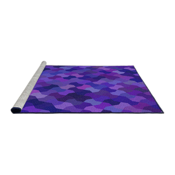 Serging Thickness of Machine Washable Transitional Purple Rug, wshpat1520