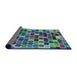 Thickness of Patterned Blue Modern Rug, pat1521