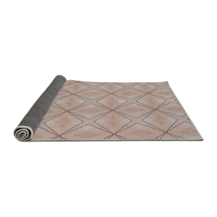 Thickness of Patterned Dark Almond Brown Novelty Rug, pat1523