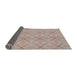Thickness of Patterned Dark Almond Brown Novelty Rug, pat1523