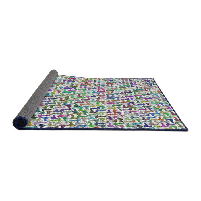 Thickness of Patterned Gray Novelty Rug, pat1524