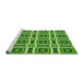 Serging Thickness of Machine Washable Transitional Green Rug, wshpat1527