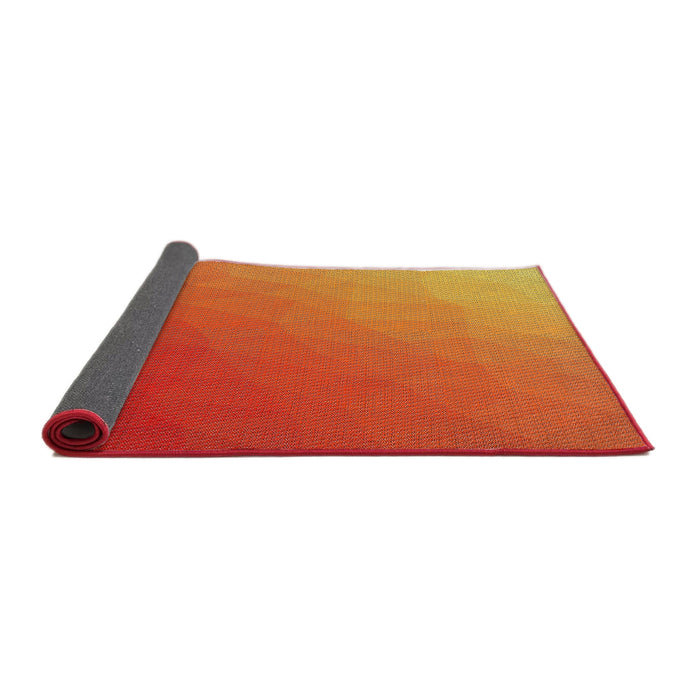 Thickness of Patterned Orange Novelty Rug, pat1528
