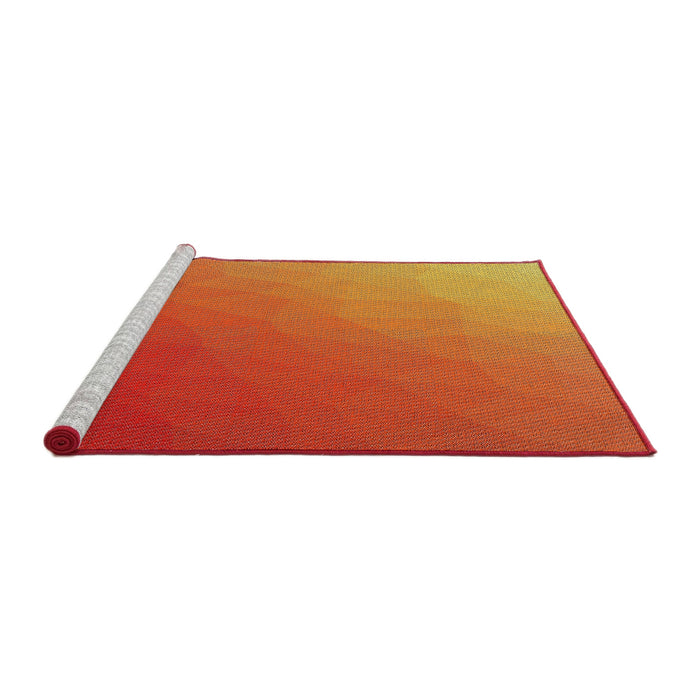 Serging Thickness of Machine Washable Transitional Orange Rug, wshpat1528