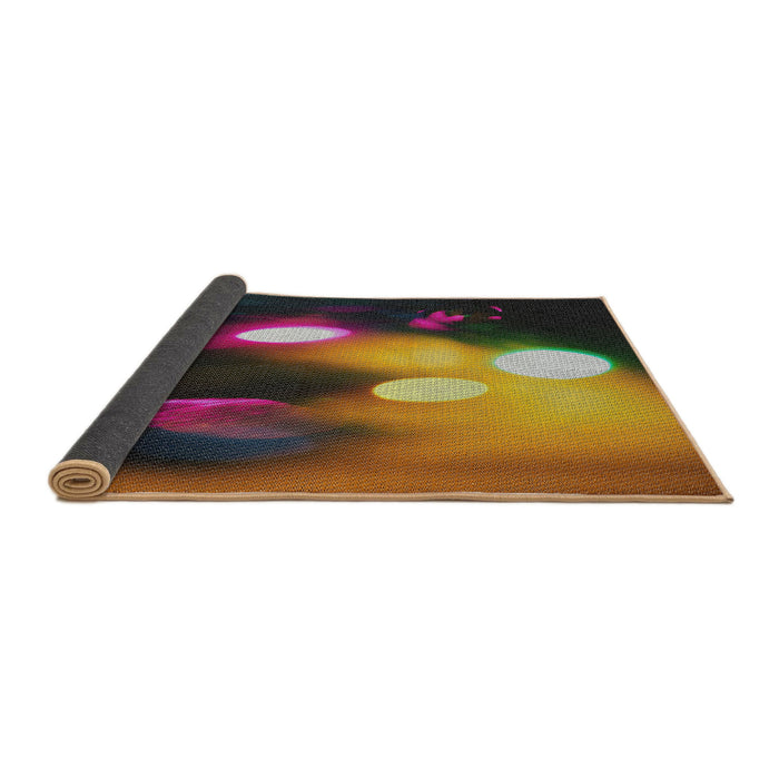 Thickness of Patterned Dark Scarlet Red Novelty Rug, pat153