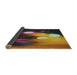 Thickness of Patterned Dark Scarlet Red Novelty Rug, pat153