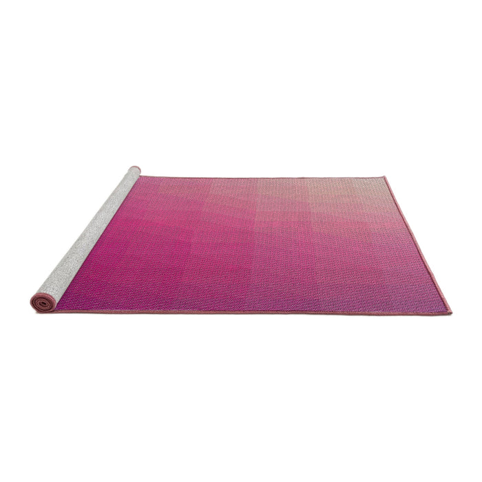 Serging Thickness of Machine Washable Transitional Dark Hot Pink Rug, wshpat1530