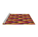 Serging Thickness of Machine Washable Transitional Orange Rug, wshpat1532