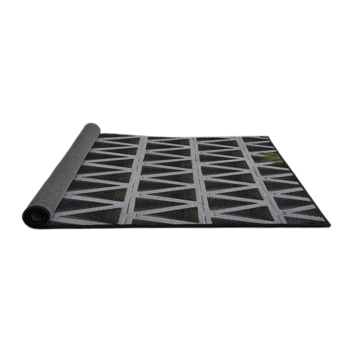 Thickness of Patterned Dark Gray Novelty Rug, pat1539