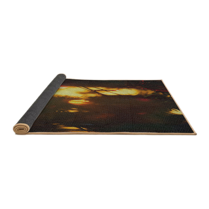 Thickness of Patterned Brown Novelty Rug, pat154