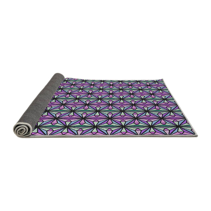 Thickness of Patterned Dark Purple Novelty Rug, pat1543