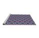 Serging Thickness of Machine Washable Transitional Dark Purple Rug, wshpat1543