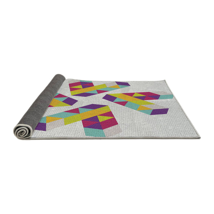 Thickness of Patterned Light Rose Green Novelty Rug, pat1547