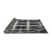 Thickness of Patterned Charcoal Black Novelty Rug, pat1548