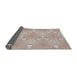 Thickness of Patterned Rose Gold Pink Novelty Rug, pat1549