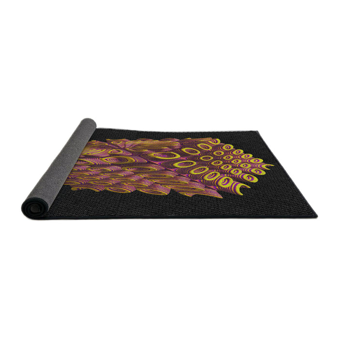 Thickness of Patterned Brown Novelty Rug, pat1550