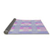 Thickness of Patterned Pale Lilac Purple Novelty Rug, pat1552