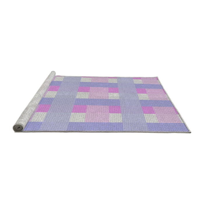 Serging Thickness of Machine Washable Transitional Pale Lilac Purple Rug, wshpat1552