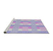 Serging Thickness of Machine Washable Transitional Pale Lilac Purple Rug, wshpat1552