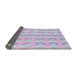 Thickness of Patterned Lavender Blue Novelty Rug, pat1555